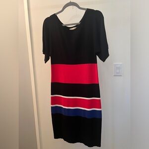 BANANA REPUBLIC Knit Colour Blocked Pull Over Dress sz. Large